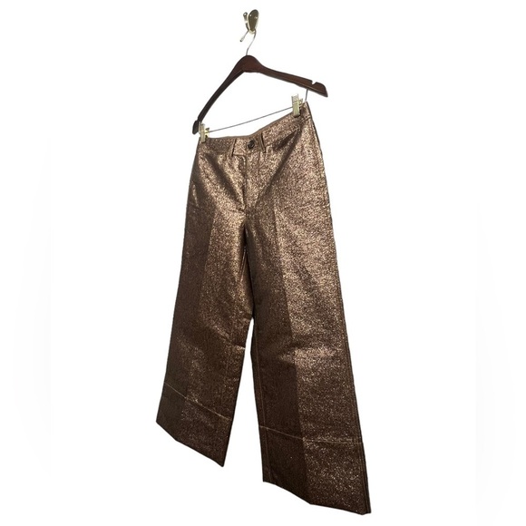 NWT MADEWELL Emmett Wide-Leg Crop Pants Metallic 27 - Picture 8 of 14